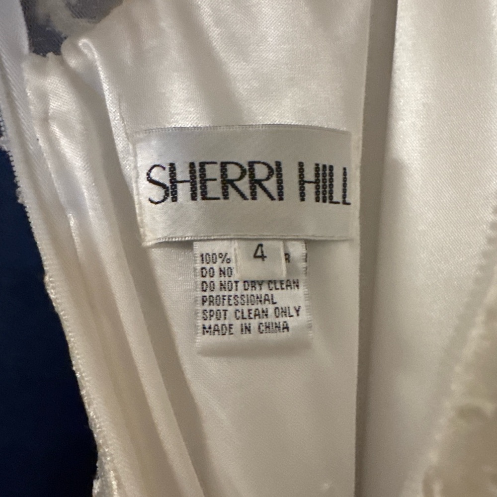 Sherri Hill 54935 Ivory Wedding Dress Sz 4 with Detachable Overskirt NWT - Picture 13 of 14
